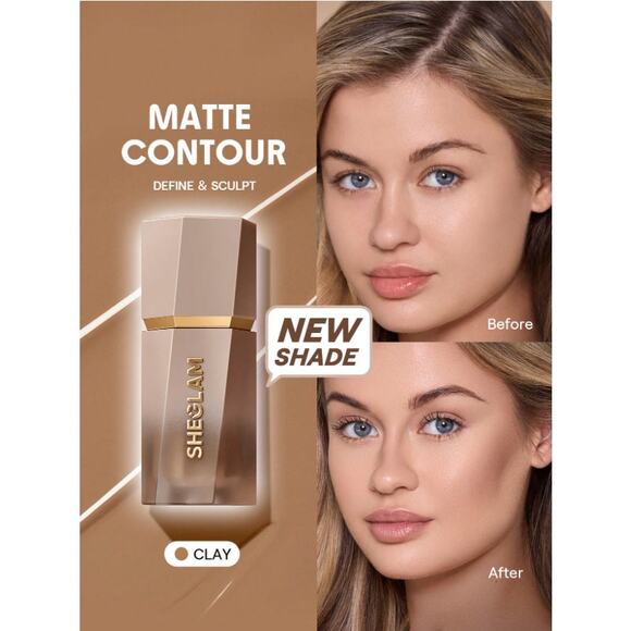 SHEGLAM Sun Sculpt Liquid Contour – Clay | Matte Cream Contour Stick | Medium - Picture 1 of 11